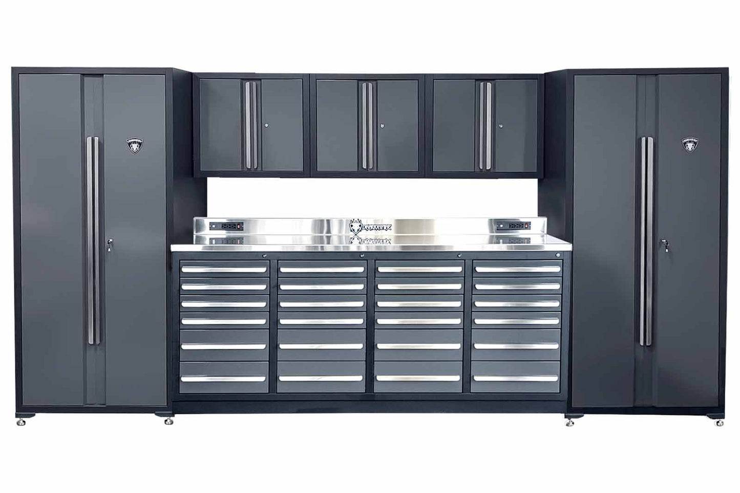 Pro Series 24 Drawer Workbench Package - Workbench, Wall Cabinets & Locker Cabinets