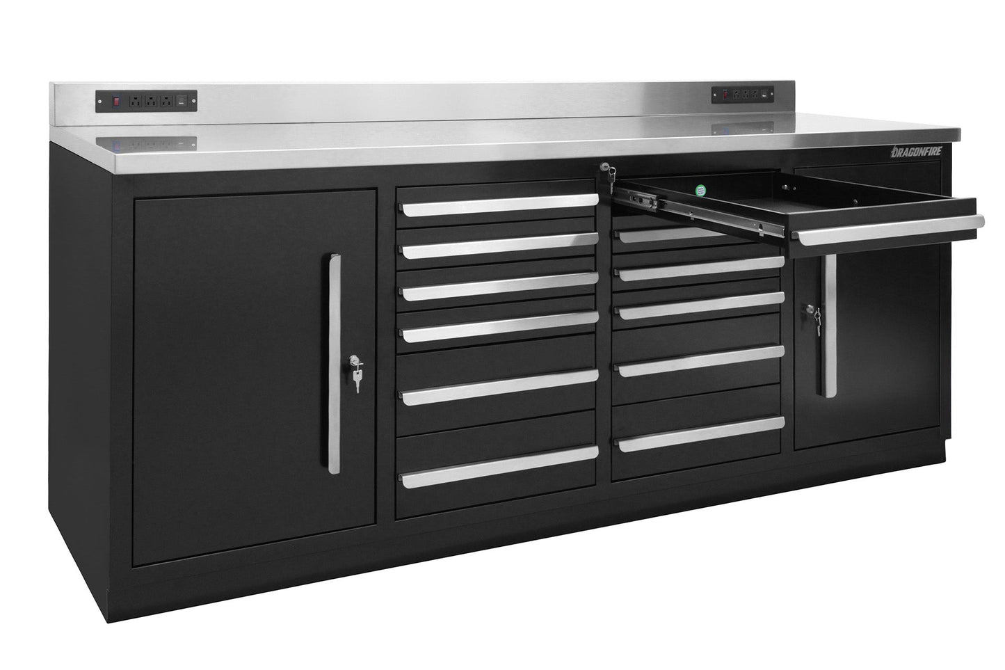 Dragonfire 12 Drawer Pro Series 7FT Workbench