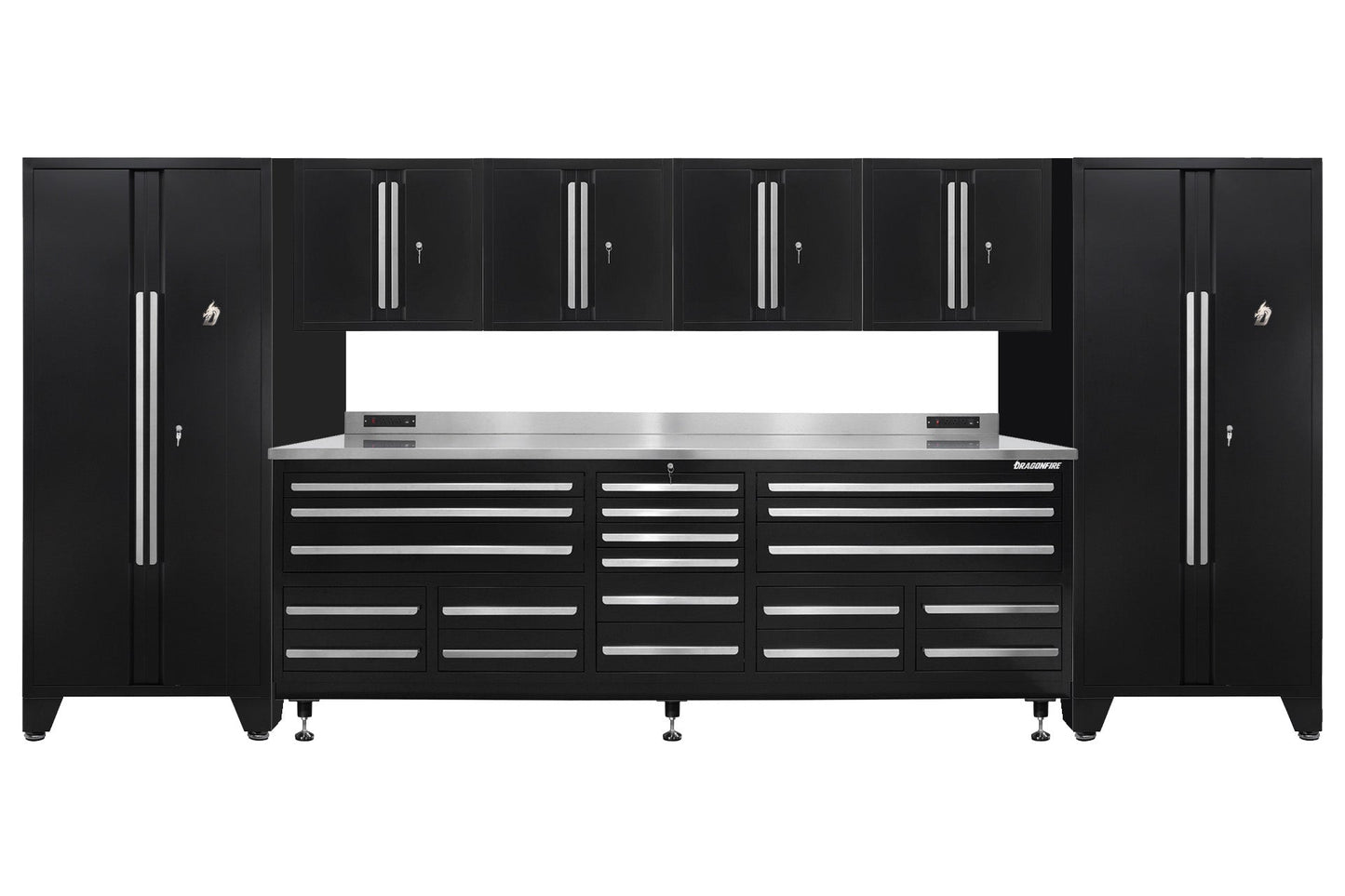Pro Series 20 Drawer Workbench Package - Workbench, Wall Cabinets & Locker Cabinets