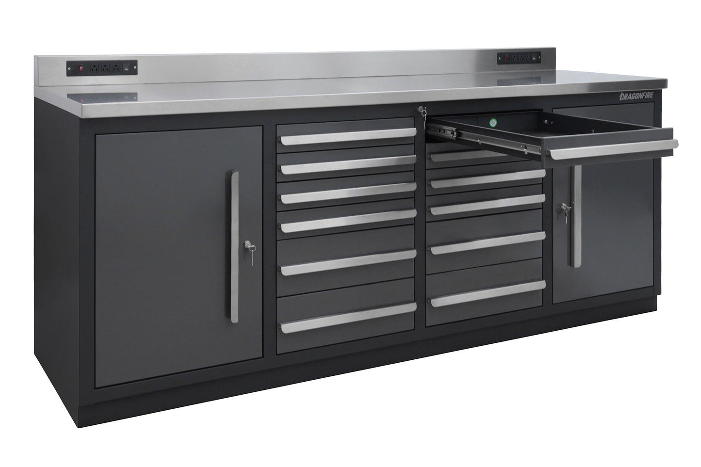 Dragonfire 12 Drawer Pro Series 7FT Workbench