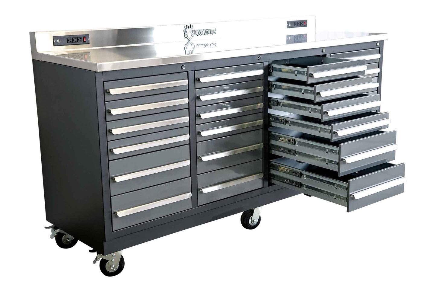 Dragonfire 24 Drawer Pro Series 7FT Workbench