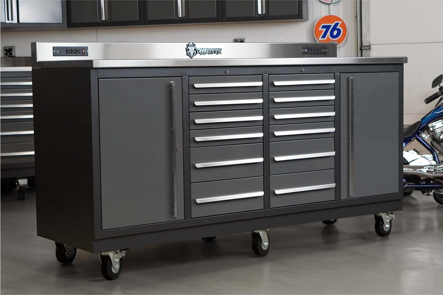 Pro Series 12 Drawer Workbench Package - Workbench, Wall Cabinets & Locker Cabinets