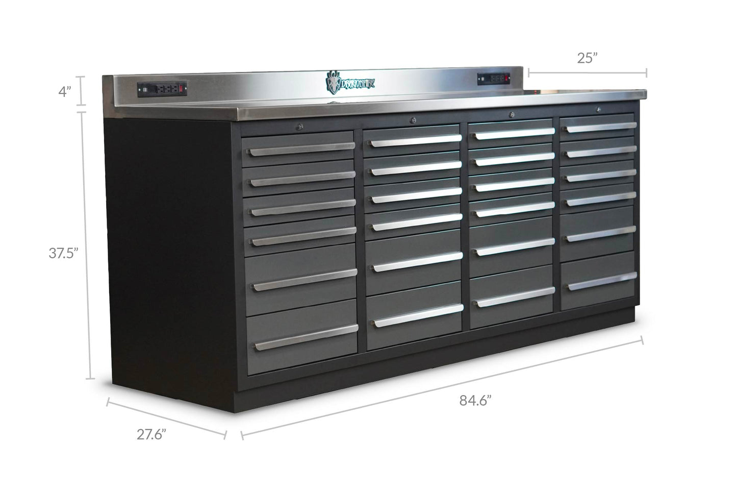 Dragonfire 24 Drawer Pro Series 7FT Workbench