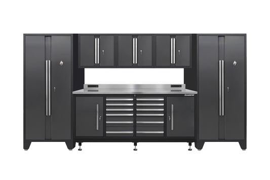 Pro Series 12 Drawer Workbench Package - Workbench, Wall Cabinets & Locker Cabinets