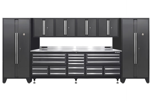 Pro Series 20 Drawer Workbench Package - Workbench, Wall Cabinets & Locker Cabinets
